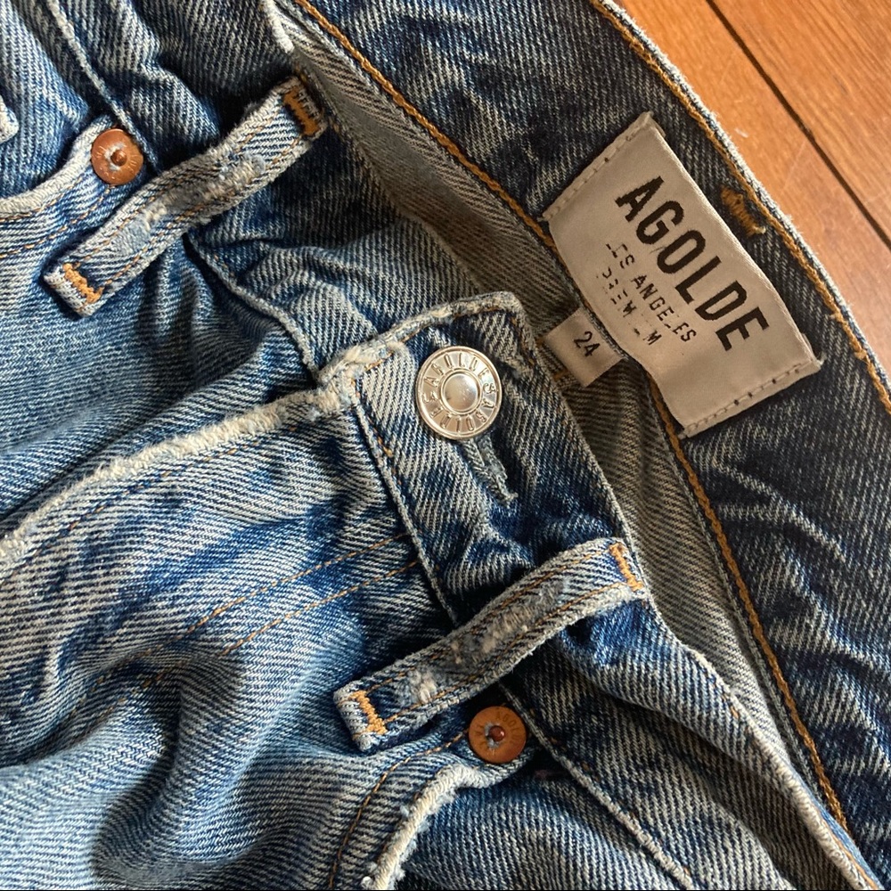 Agolde Jamie Feel Good Denim Made in USA Jeans in Passenger Wash Size 24 - Picture 9 of 11